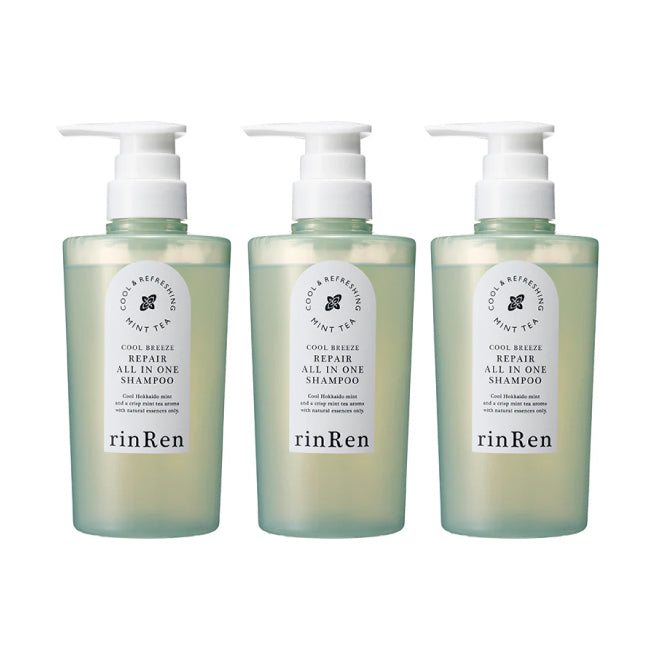 【10%オフ】凜恋/rinRen（リンレン） クールブリーズ オールインワンシャンプー ミントティー 380mL  ×3点