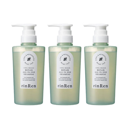 【10%オフ】凜恋/rinRen（リンレン） クールブリーズ オールインワンシャンプー ミントティー 380mL  ×3点