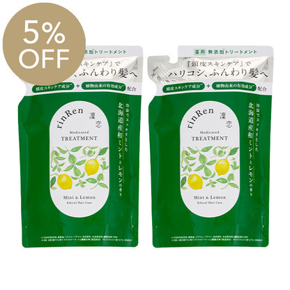 【5％OFF・2個セット】[薬用]凜恋/rinRen トリートメント ミント＆レモン（詰め替え）  300mL