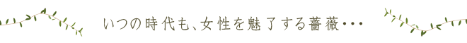 いつの時代も、女性を魅了する薔薇・・・