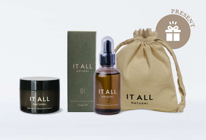 【数量限定！巾着付き】IT ALL NATURAL ライヴリーバーム＆ライヴリーオイル セット