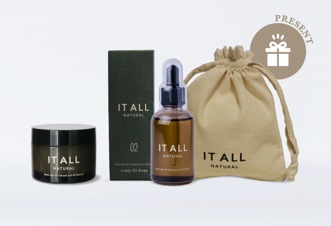 【数量限定！巾着付き】IT ALL NATURAL ライヴリーバーム＆ライヴリーオイル ディープ セット